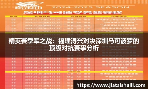 精英赛季军之战：福建浔兴对决深圳马可波罗的顶级对抗赛事分析