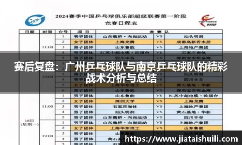 赛后复盘：广州乒乓球队与南京乒乓球队的精彩战术分析与总结